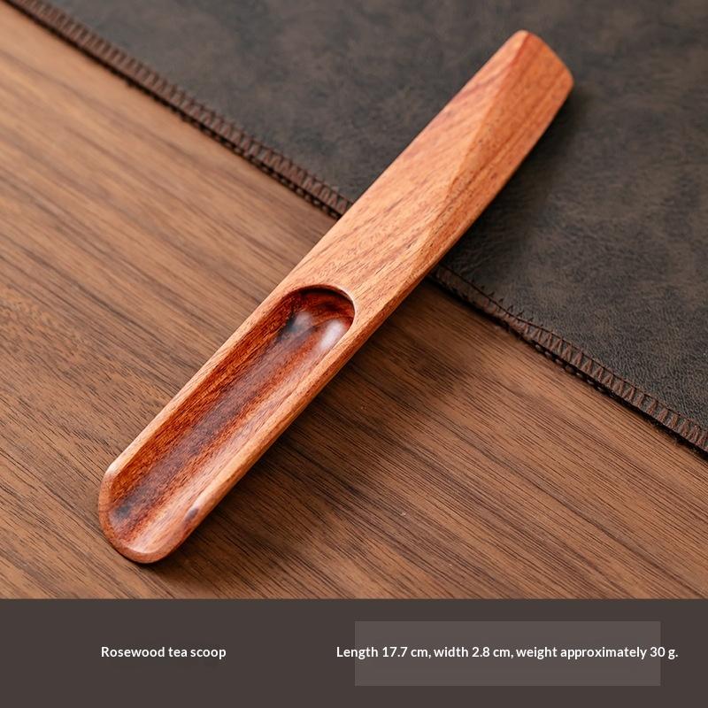 Hand Polished Vintage Ebony Tea Spoon Solid Wood Handle Durable Small Natural Tea Shovel for Home Coffee Bar