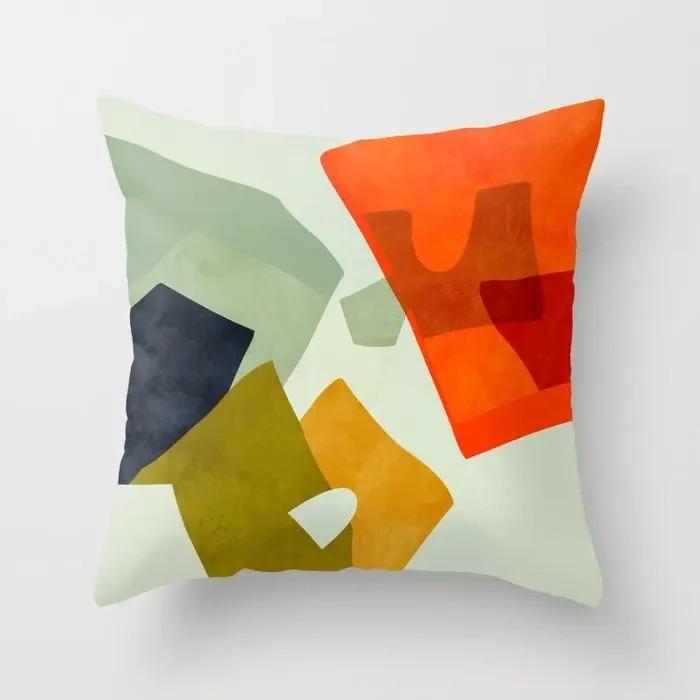 Nordisches Wohnzimmer Morandi abstrakter Stil Heimdekoration Sofakissenbezug