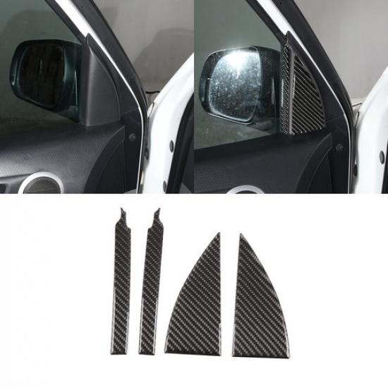 2pcs Carbon Fiber A-Pillar Speaker Cover Trim Frame For Toyota Tacoma 2011-15