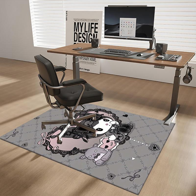 Anime Cartoon Design Office Chair Mat Non-Slip Carpet for Home Decor, Living Room, Bedroom, Game Room, Dormitory - Seasonal Gift Suitable for All Seas