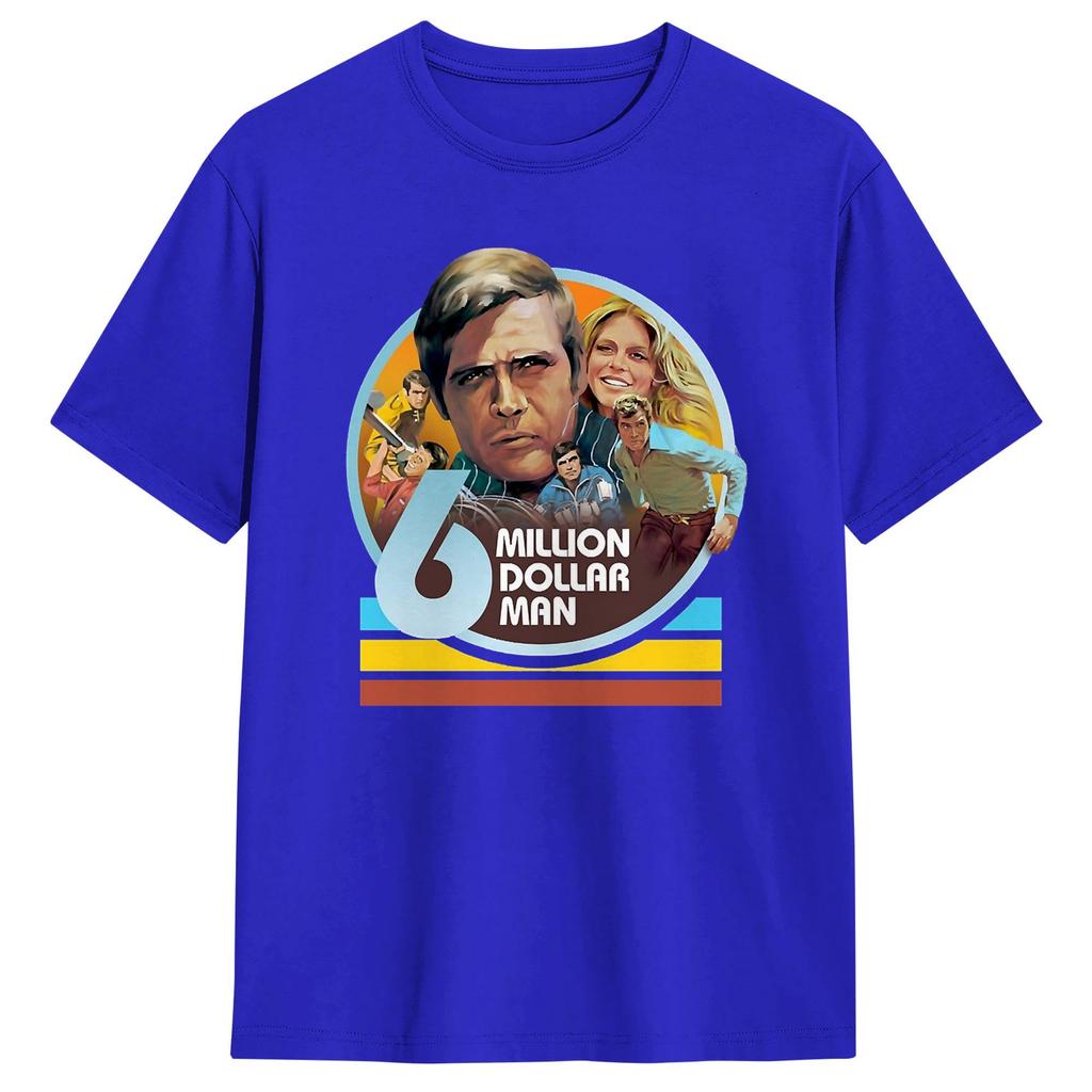 Sex Miljoner Dollar Unisex TV T-shirt för Unisex Rolig Bomulls T-shirt Rund Hals Kortärmad T-shirt Klassiska Toppar