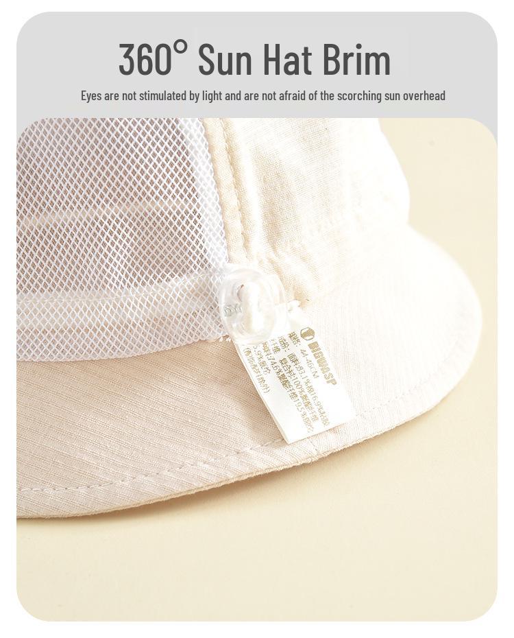 Adorable Bear Mesh Bucket Hat - Windproof & Sun Protective for Outdoor Play