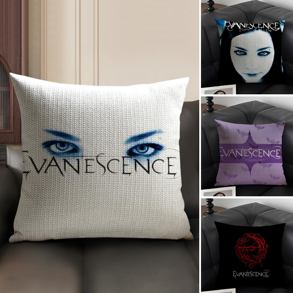 Hot Rock E-Evanescence Pillow Case Natural Linen Organic Fabric Double-Sided Printing Sofa Home Decor Gift Cushion Cover