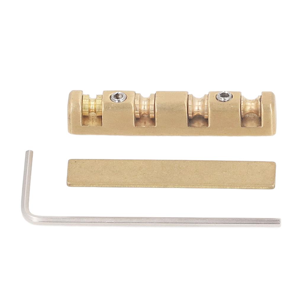 Gitarrensattel, 42 mm, verstellbarer Glocken-Stecksattel aus Messing, Ersatz für ST-E-Gitarren