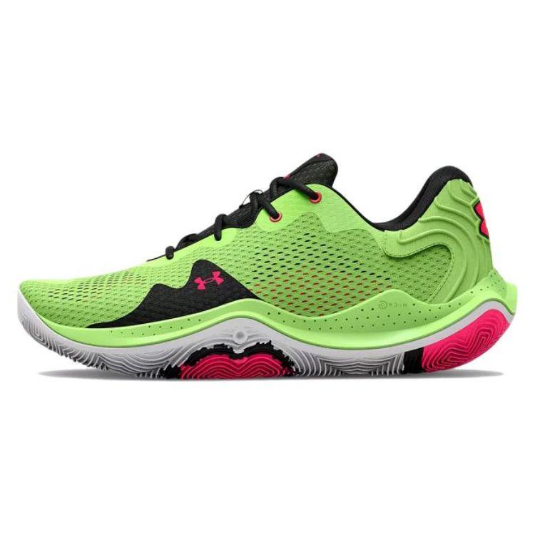 Under Armour Spawn 4 Round Head Comfortable Shock Absorption Non-Slip Wear-Resistant Low-Top Basketball Shoes Men sneaker Green 3024971-301