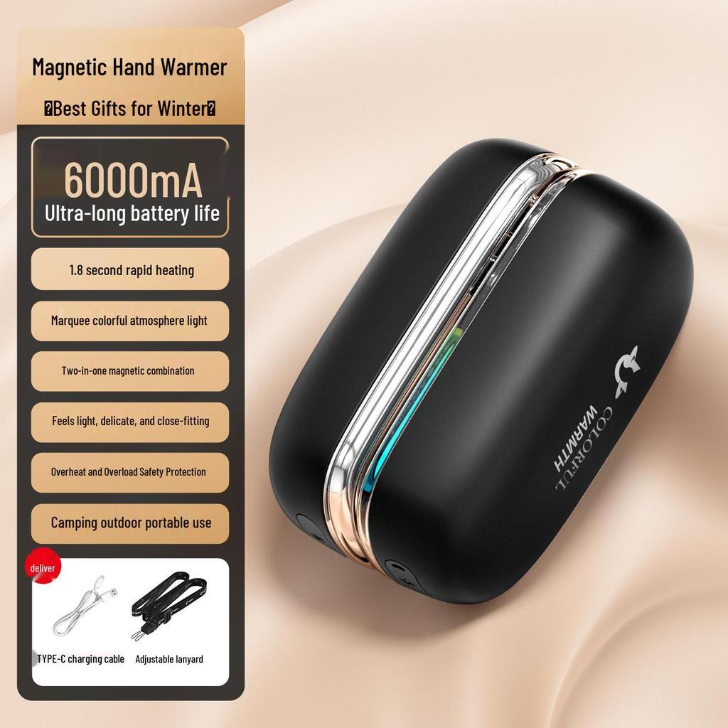 Dual-Tone Magnetic USB Rechargeable Hand Warmer Heater