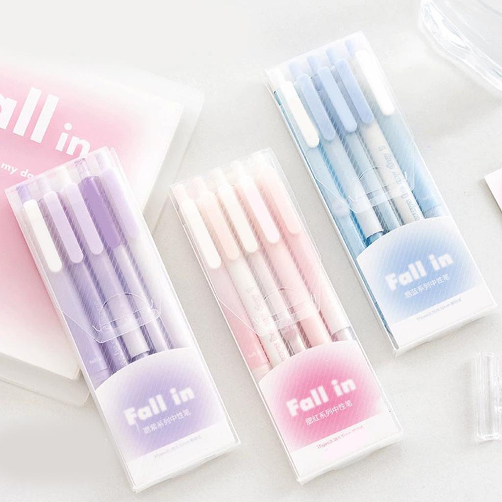 Pack Of 5 Unique Color Transformation Press Ballpoint Pen Fast Drying Ink Suitable For Diary Office Use
