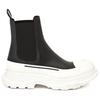 Alexander McQueen Chelsea Tread Ankle Boot Black White Women's 635714WHZ611071