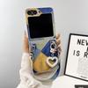 For Samsung Galaxy Z Flip7 FE 5G/Z Flip6 5G Case Retro Rhombus PU + PC Phone Cover with Love Pendant and Strap