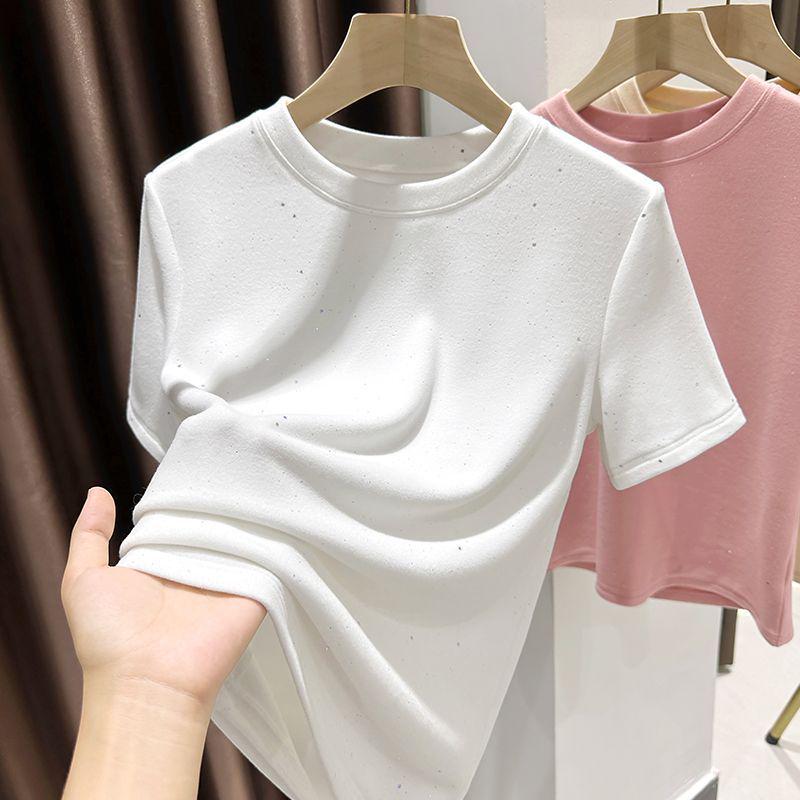 Women's Double-Sided Brushed Thermal Short-Sleeve Slim Fit Round Neck Base Layer Top 2026