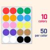 500 Pieces - Large Colored Stickers for Moving Boxes, Round Circle Color Coded Dot Labels - 2 Inch, 10 Colors