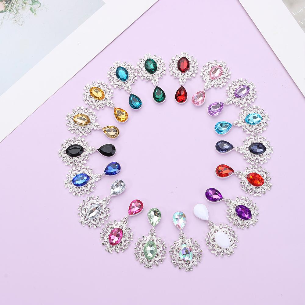 Droplets Sparkling Crystal Garment Decorative Scrapbooking Alloy Rhinestone Pendant Sewing Button