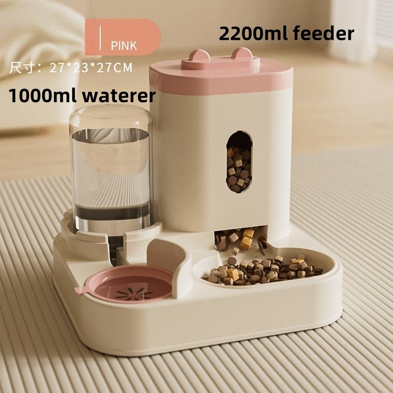 Automatic Cat Dog Feeder with Integrated Food & Water Bowl