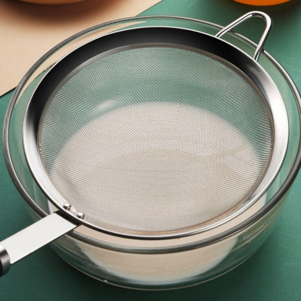 Fine Mesh Flour Sieve Stainless Steel Kitchen Colander Kitchen Gadgets Frosting Filter Baking