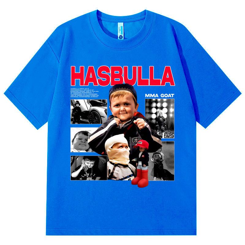Hasbulla Mini Khabib Koszulki Graficzne Trend Mody High Street Koszulki z Krótkim Rękawem Unisex Unisex Casual Luźne Koszulka 100% Bawełna