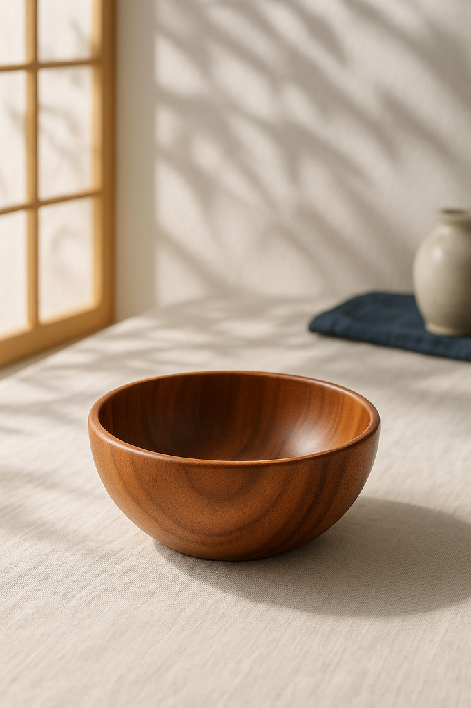 Acacia Wooden Fruit Salad Bowl, Japanese Style Rice Bowl, Single Wooden Ramadan Tableware, Utensils for Kitchen, Wood Soup Bowls