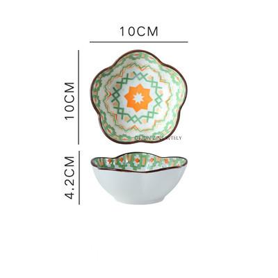 Mini Ceramic Seasoning Plates Underglaze Colored Vinegar Bowls Soy Sauce Plates Hot Pot Sauces Dishes Home Ceramic Dinner Plates
