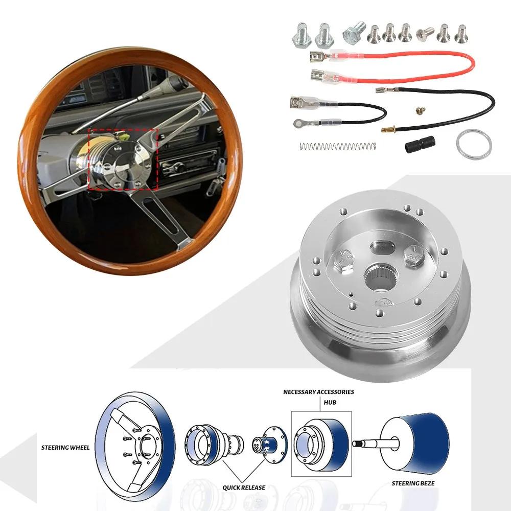 New 5 6 Hole Car Steering Wheel Hub Adapter Polished Short Hub Connector Kit Aluminum Car Accessories for Chevrolet GMC Pontiac