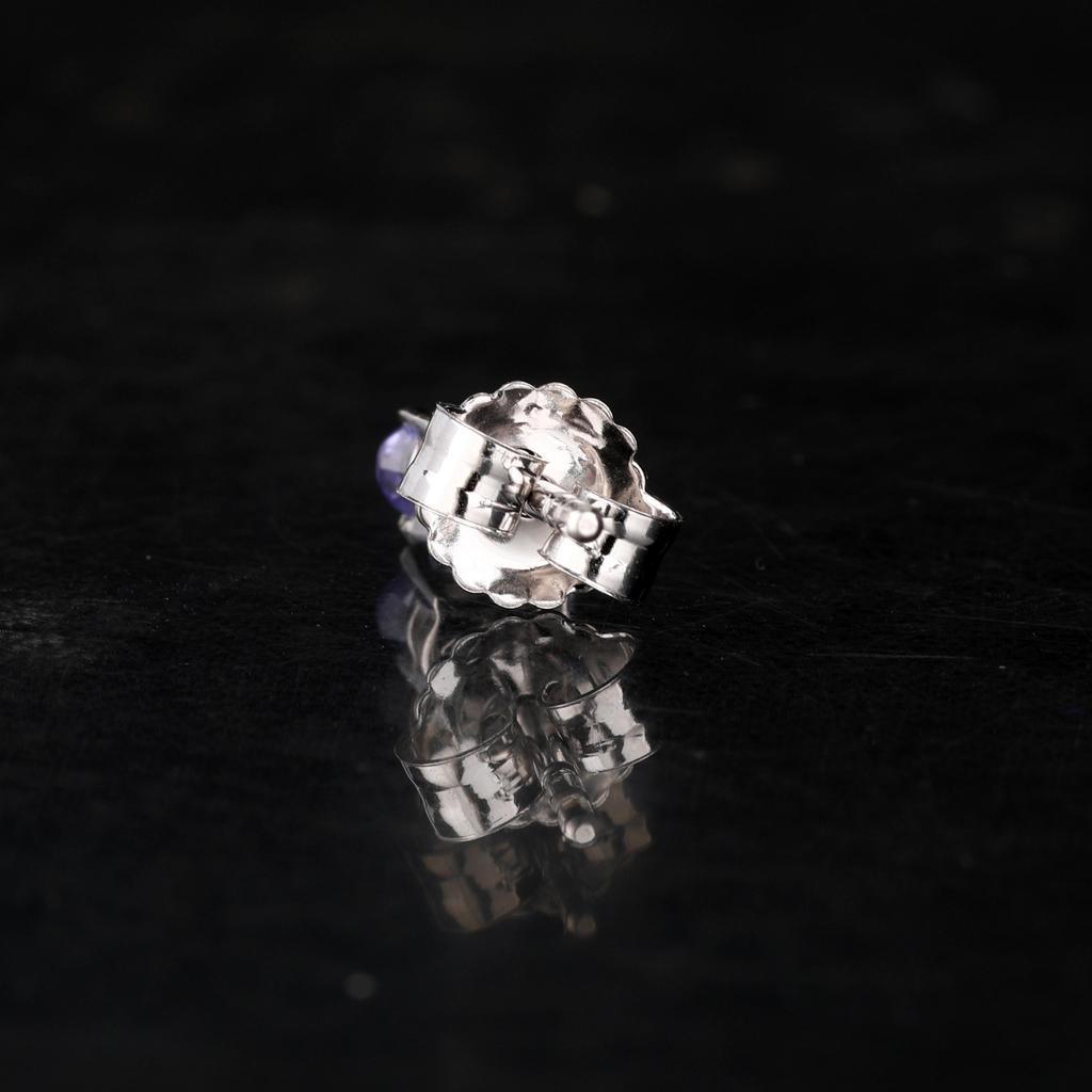 925 Sterling Silver Natural Tanzanite Stud Earrings Oval 5x3mm AAA+ Handmade Fine Jewelry Gift for Her