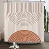 Nordic Style Abstract Art Boho Shower Curtain Waterproof Polyester Bath Curtain Morandi Color Block Curtain Bathroom Decor