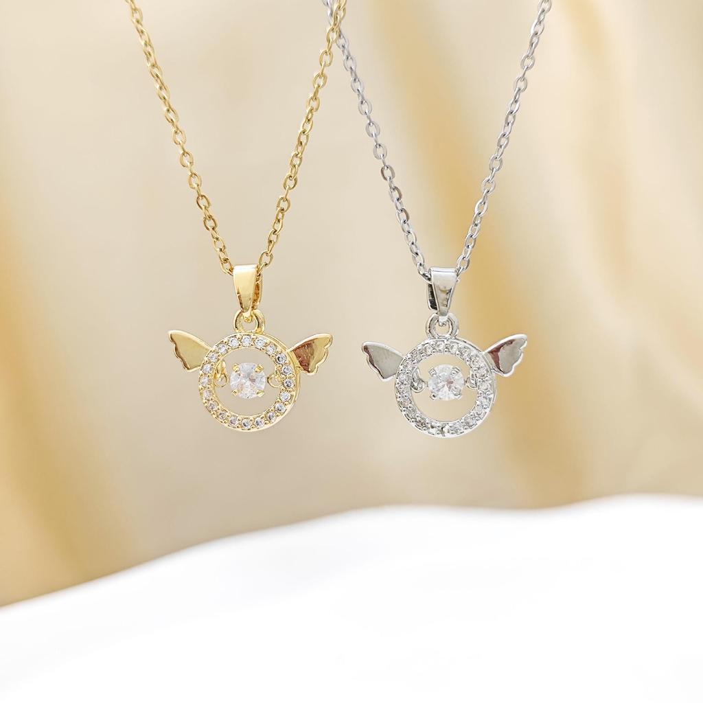 Elegant Zirconia Angel Wings Necklace – High-End Lively Collarbone Chain Bestseller