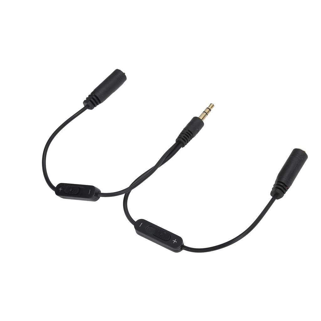 Couple Headphone Converter Cable Stereo 3.5mm to Dual Stereo Female 1 to 2 Earphone Adapter Cable with Switch