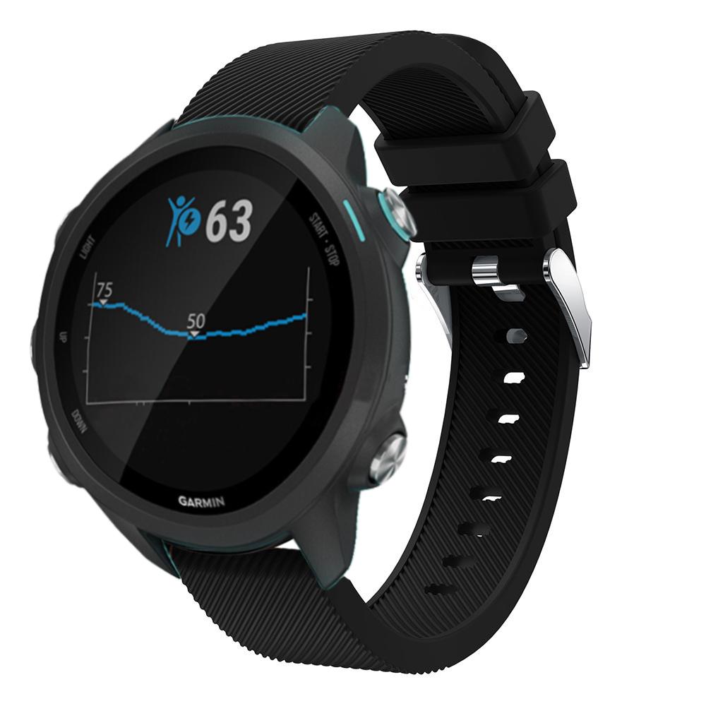 

20mm Twill Skin Silicone Watch Band for Garmin Forerunner 645/245/245M Black