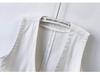 Women's Simple Casual White Denim Sleeveless Vest Jacket for Spring/Summer