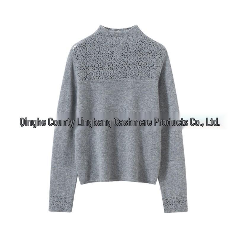 Romantic & Aesthetic High Neck 100% Pure Cashmere Red Sweater – Warm, Soft, Knitted Base Layer for Women