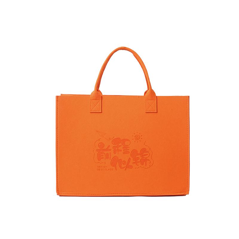 Eco-Friendly Logo Print Large Capacity Felt Tote Bag with Pattern