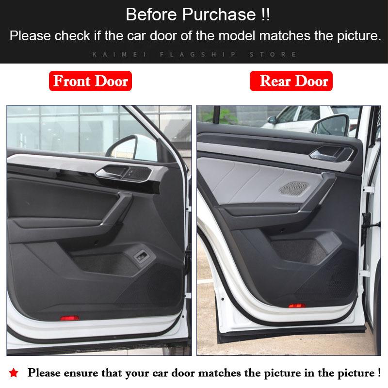 For Volkswagen Tayron - 2024 2025 Car Door Anti-dirty Anti-kick Pad Cover Sticker Carbon Fiber Patterned Leather