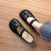 2025 Summer Women's Closed Toe Slip-on Hidden Heel Flat Mules with Tabi Split Toe Design