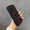 Luxury Wine Red Cherry Print Silicone Soft Phone Case For 17 16 15 14 13 12 11 Pro Max 17 Air 16E XS X XR 7 8 Plus Cover