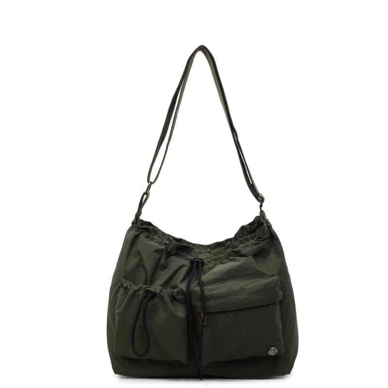 Nylon Tote Bag For Travel With Drawstring Closure And Spacious Design For Casual Use