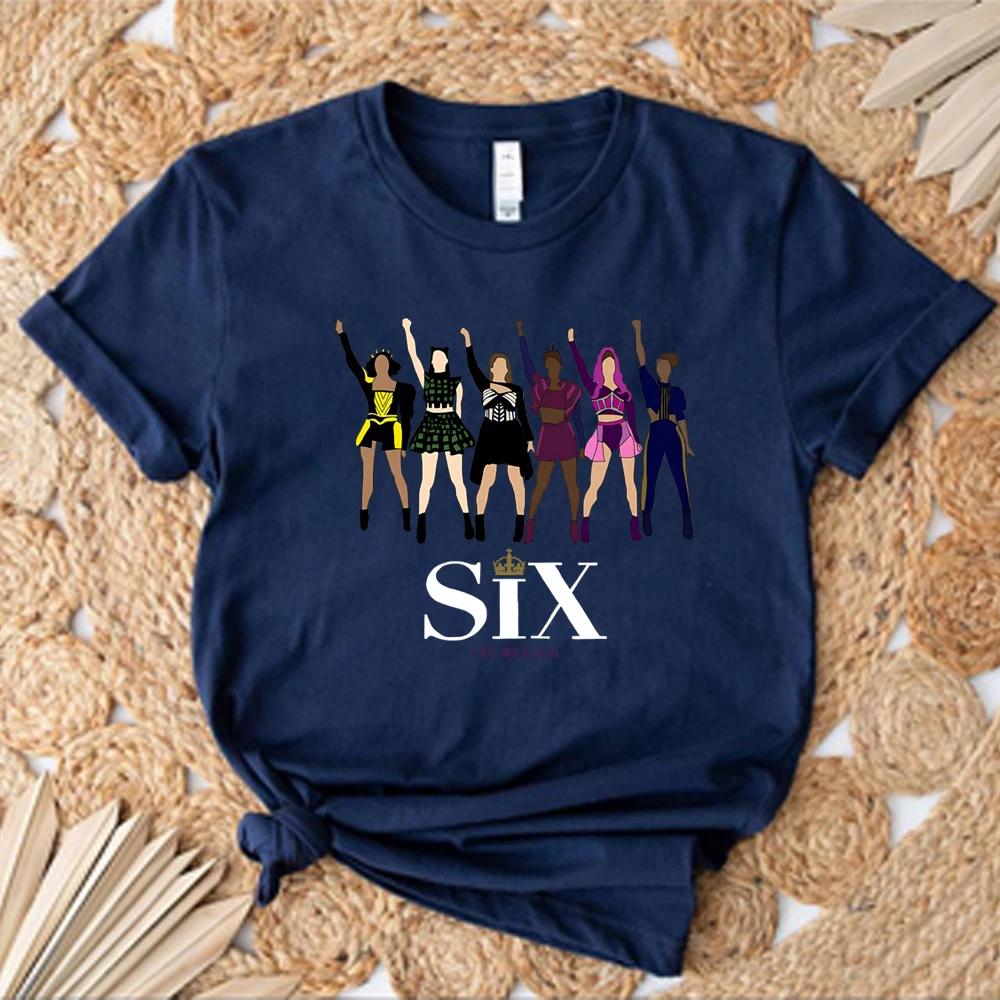 Six Musical Tshirt Broadway Six Musical Print Short Sleeve Shirt Musical Shirts Women Funny Tee Fans Gift Casual Tops