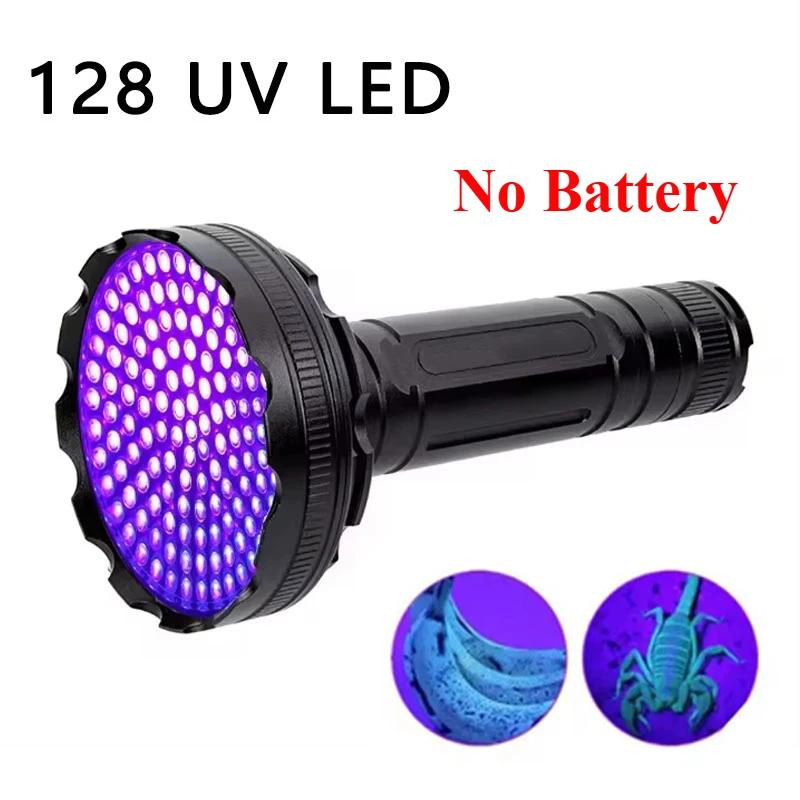 UV Flashlight 100/128 LED UV Light 395nm UV Flashlights Ultraviolet Torch Black Light Detector for Dry Pets Urine Stains Bug
