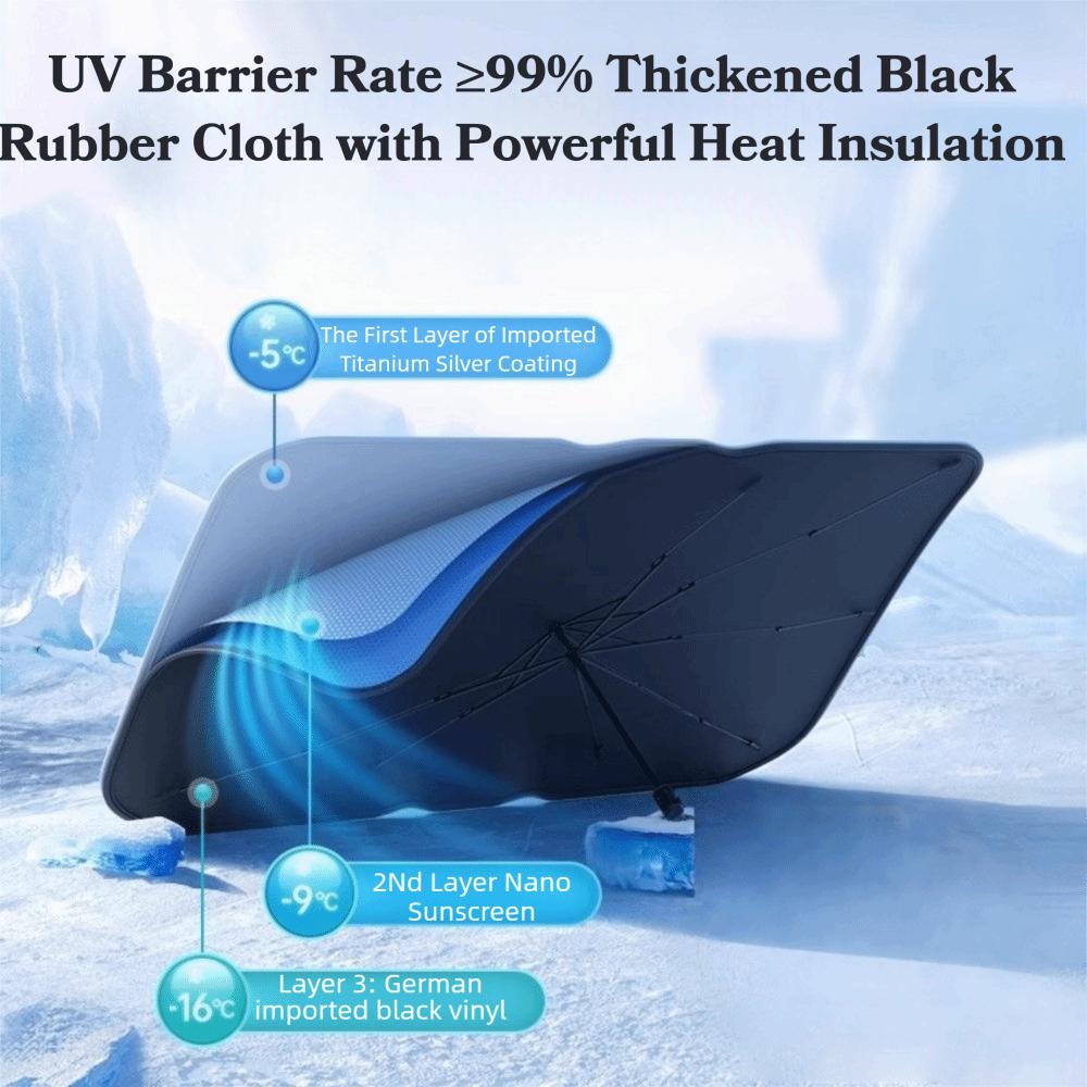 UV Protection Windshield Sun Shade Umbrella Protect Interior Keep Cool Car Sun Shade UPF 50+ Foldable Sun Visor Protector