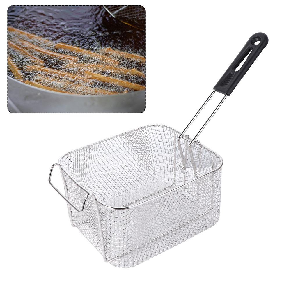 Detachable Handle French Fries Holder Nonstick Camp Food Container Deep Fryer Household