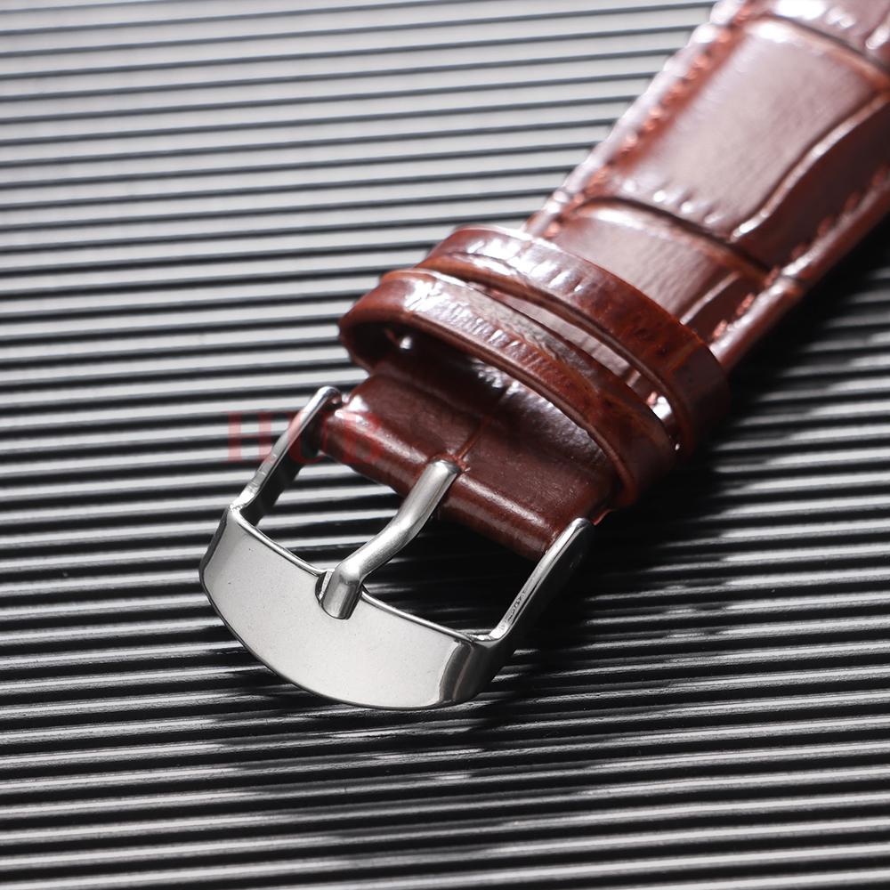 12/14/16/18/20/22/24mm Genuine Leather Watchbands Men Women Watch Band Strap Steel Pin Buckle High Quality Wrist Belt Bracelet