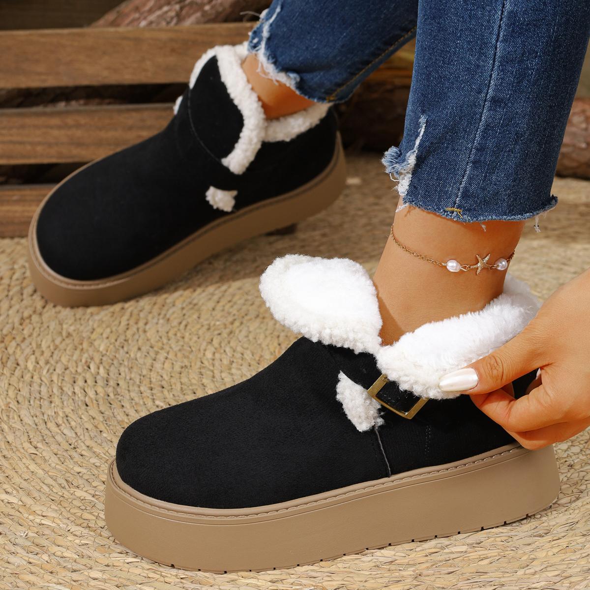 

Женские ботильоны плюшевые теплые модные зимние ботинки женские удобные уличные туфли на платформе роскошные зимние туфли на плоской подошве женские 35