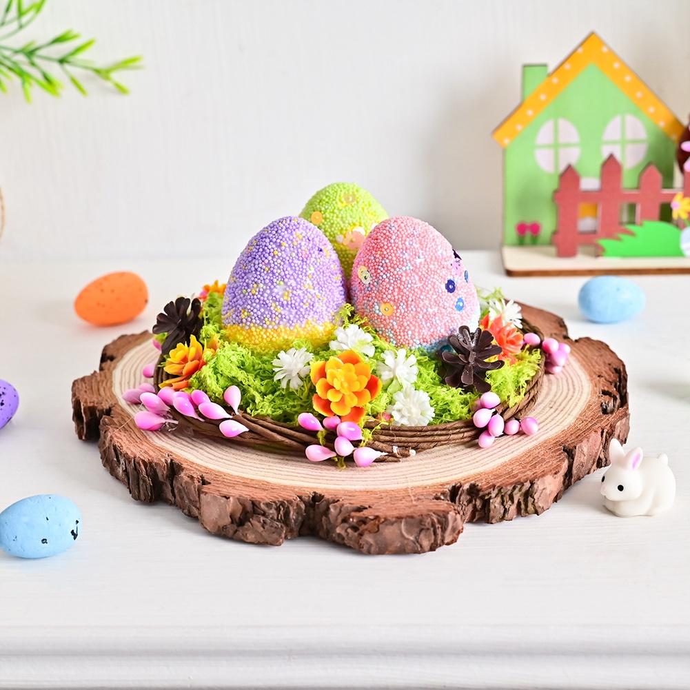 Handcrafted Easter egg for For NEST woven vine tabletop ornament foam craft with pine cone accents multicolor 19.5 19.5 10cm
