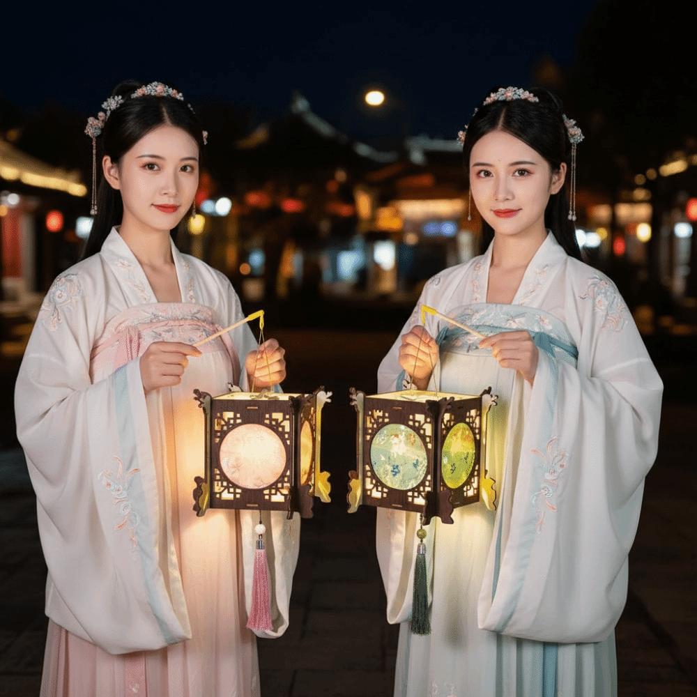 Handmade Retro Lantern DIY Traditional Mid Autumn Craft Wooden Lamp Kit  Gift