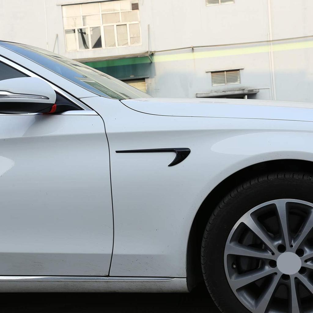 LLKUANG AMG Style Side Air Vent Fender Trim for Mercedes Benz C E GLC Class W205 W213 X253 (Glossy Black)