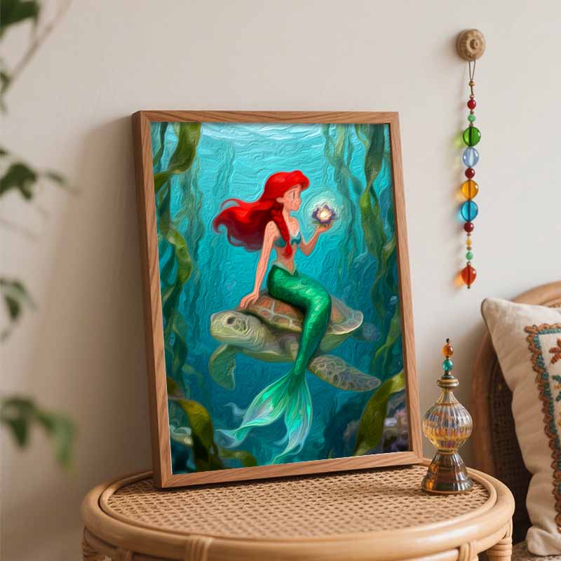 Disney Mermaid Digital Oil Painting Diy Oil Painting Hand Painting Living Room Bedroom Decoration Painting