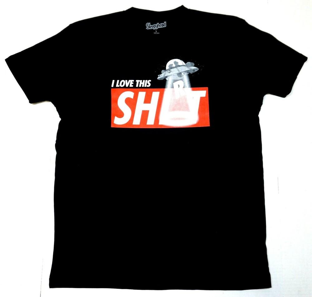 I LOVE THIS SHIRT T-shirt UFO Alien Sci-Fi Space Men s 100% Soft Cotton Tee New Unisex T-Shirt S