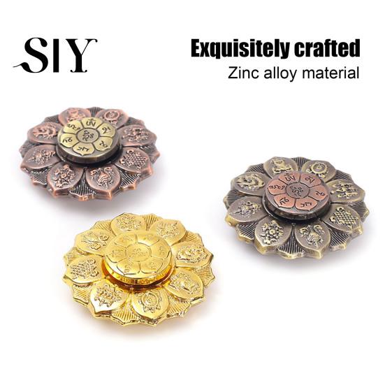 Spinner Sensory Toy 1/2Pcs Meditation Buddha Lotus Fidget Stress Anxiety Relief Metal Teens Adults Fingertip Gyroscope Portable Travel Spinning