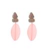 Geometric Layered Drop Earrings With Rhinestone Accents Bold Statement Jewelry Women Blue Green Pink Purple