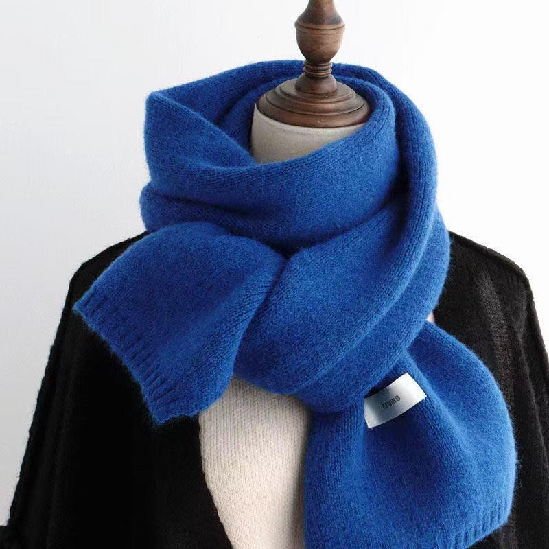Women's 2025 Korean Style Winter Scarf: Thickened, Knitted, Solid Color, Versatile, and Warm for Students
