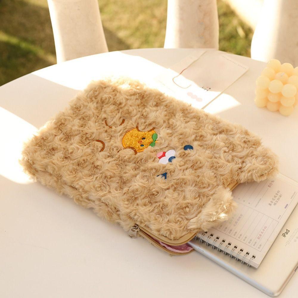 9-11 Inch Plush Laptop Sleeve Soft Plush iPad Protective Case Notebook Storage Bag  for Women Girl