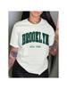Letter Print Drop Shoulder T-Shirt, Short Sleeve Crew Neck Casual Top For Spring & Summer, Wounisex's Clothing